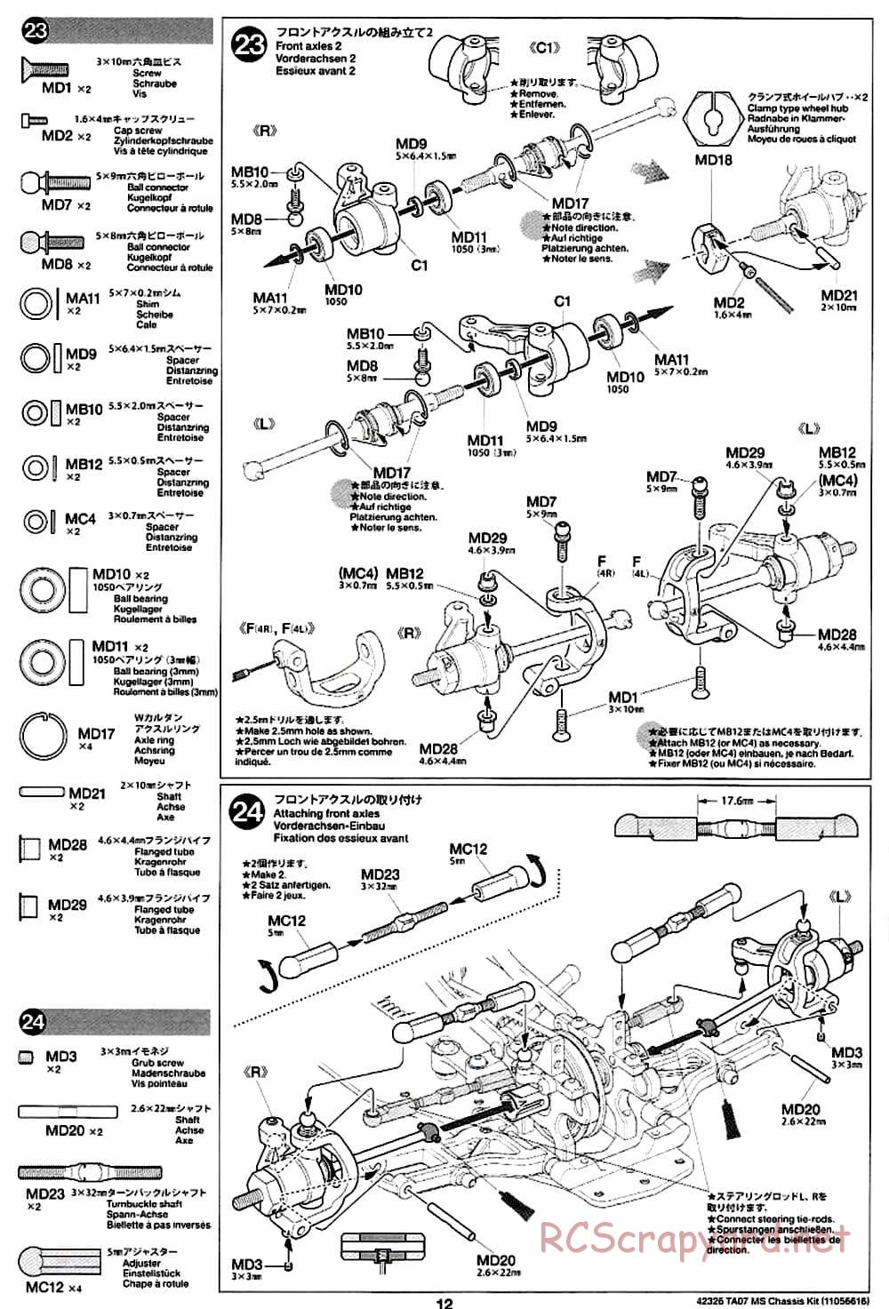 Tamiya - TA07 MS Chassis - Manual - Page 12