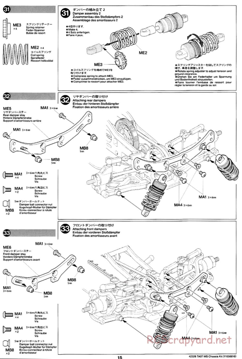 Tamiya - TA07 MS Chassis - Manual - Page 15
