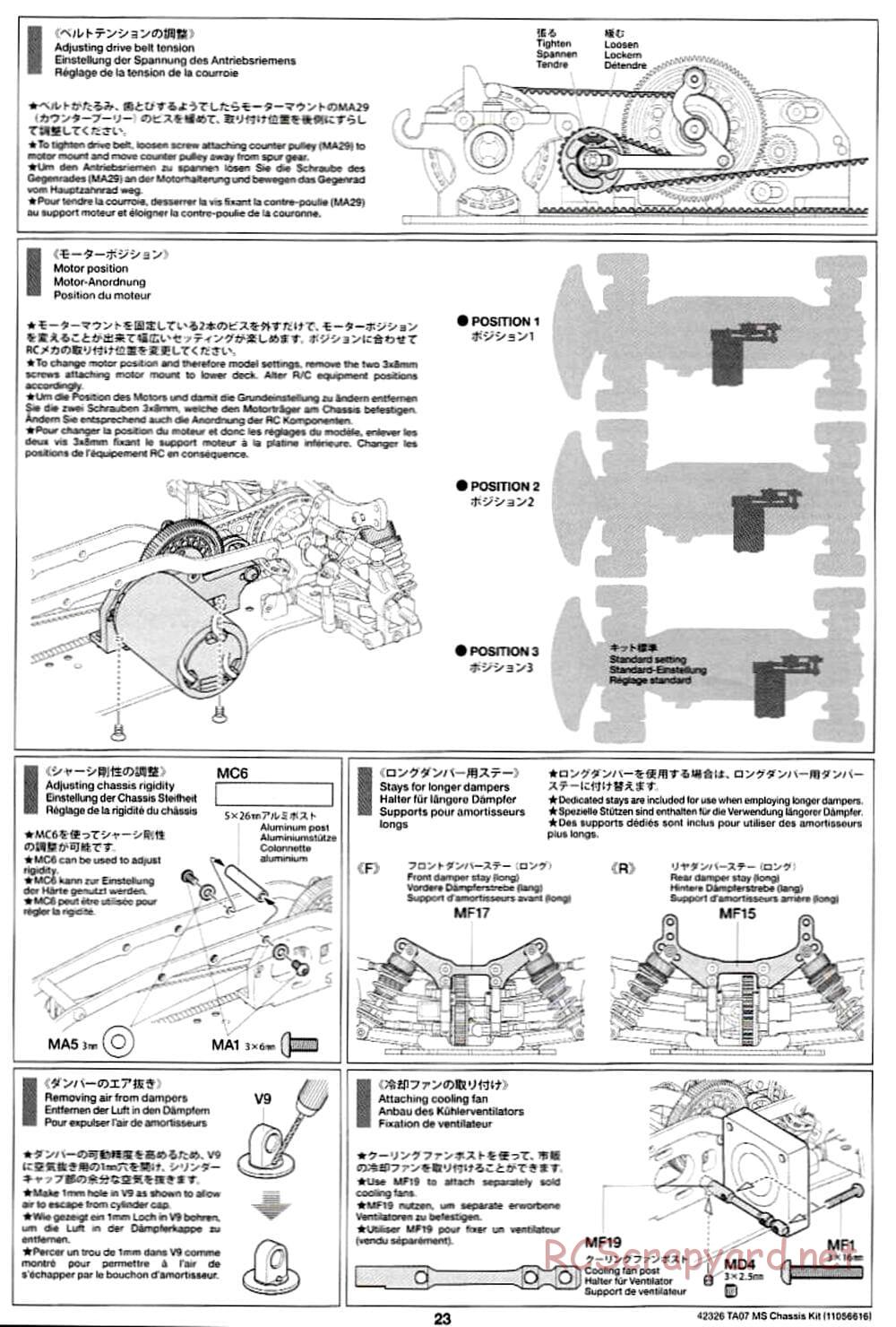 Tamiya - TA07 MS Chassis - Manual - Page 23