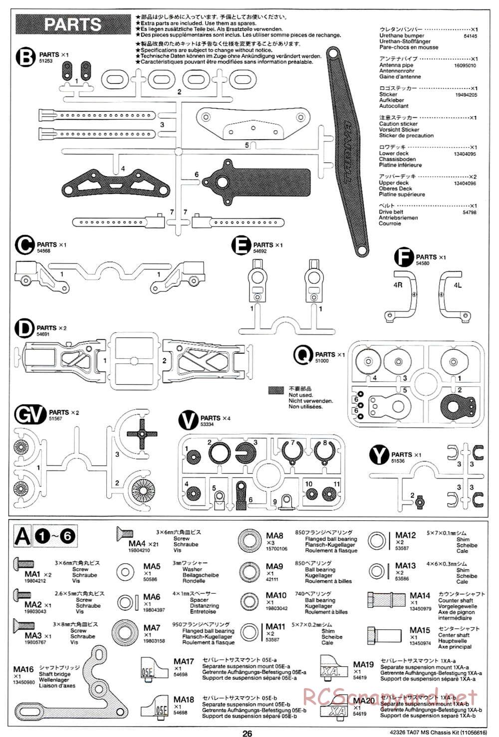 Tamiya - TA07 MS Chassis - Manual - Page 26