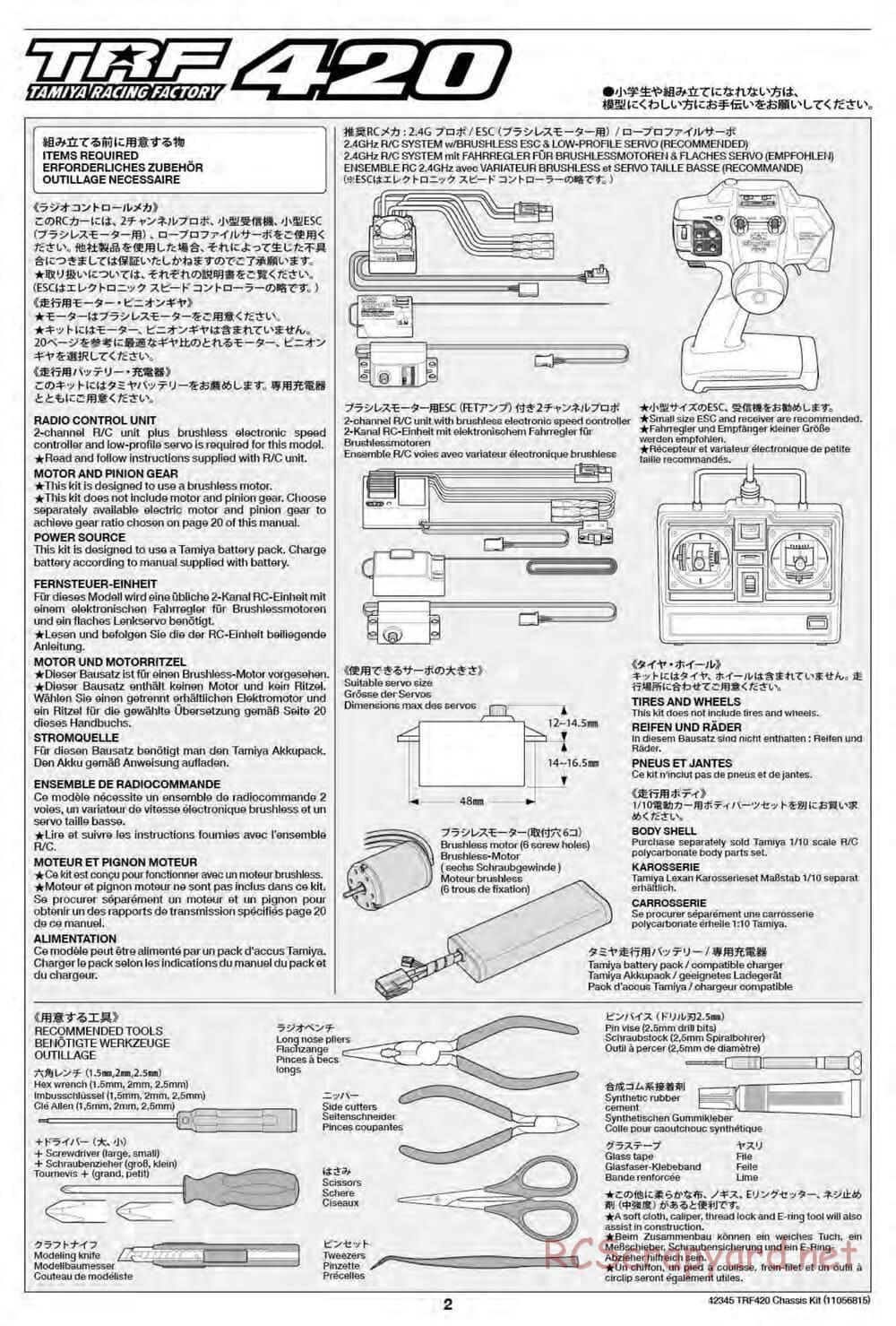Tamiya - TRF420 Chassis - Manual - Page 2