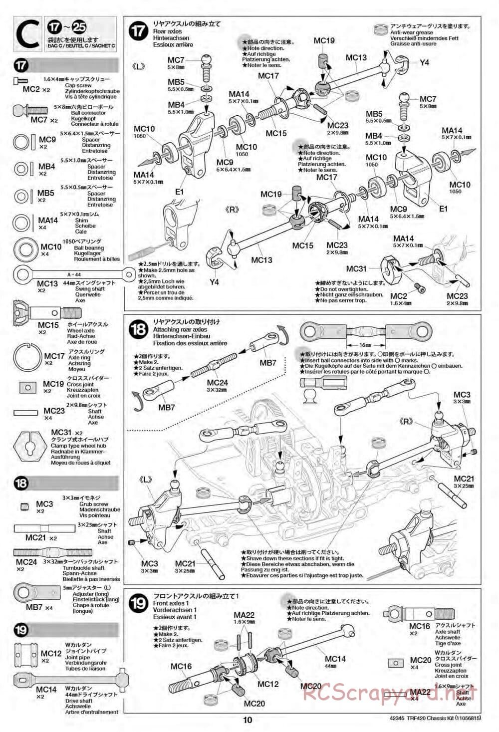 Tamiya - TRF420 Chassis - Manual - Page 10