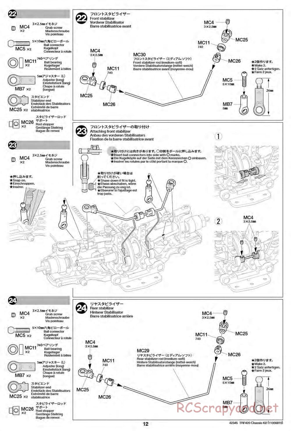 Tamiya - TRF420 Chassis - Manual - Page 12