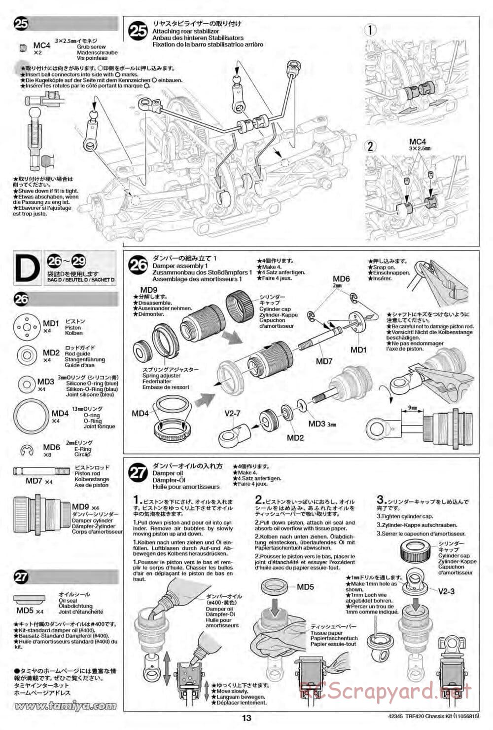 Tamiya - TRF420 Chassis - Manual - Page 13