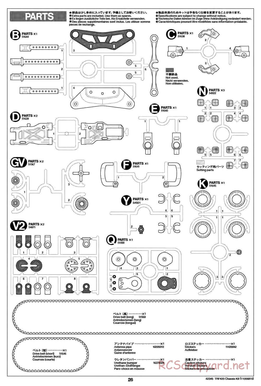 Tamiya - TRF420 Chassis - Manual - Page 26