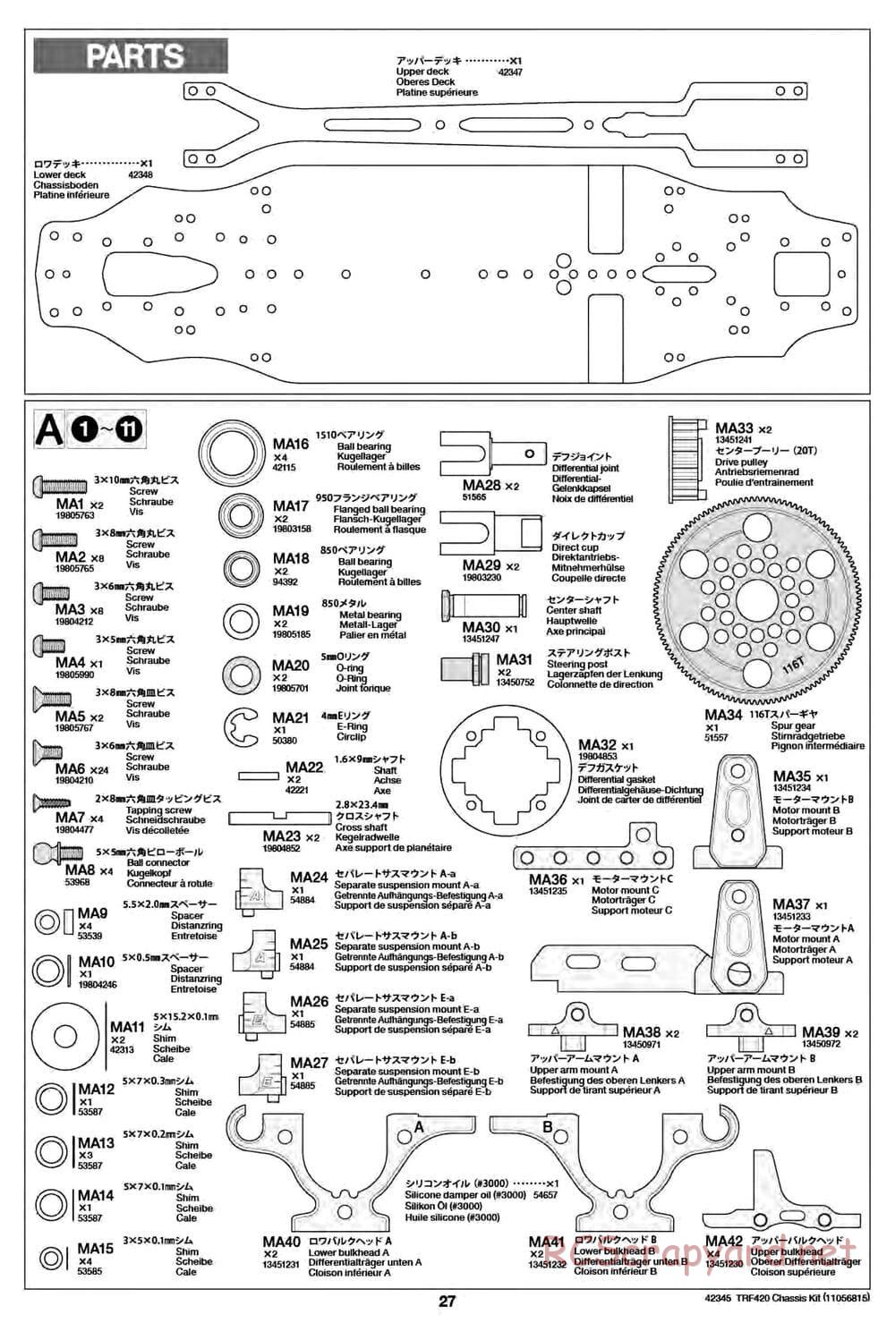 Tamiya - TRF420 Chassis - Manual - Page 27