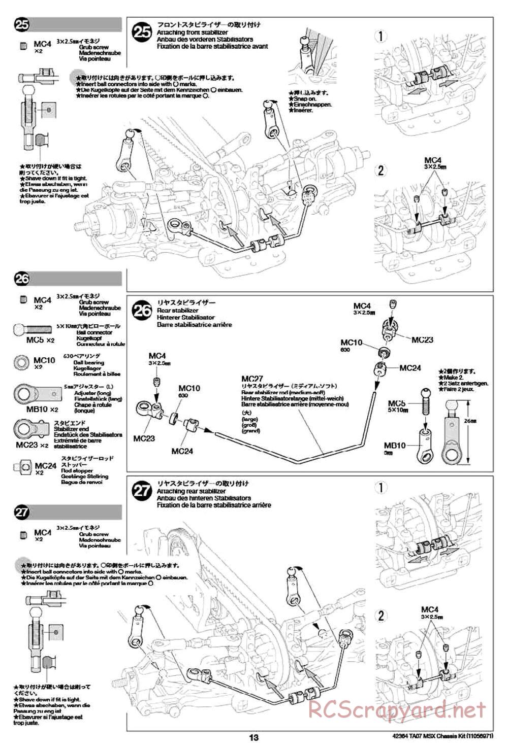 Tamiya - TA07 MSX Chassis - Manual - Page 13