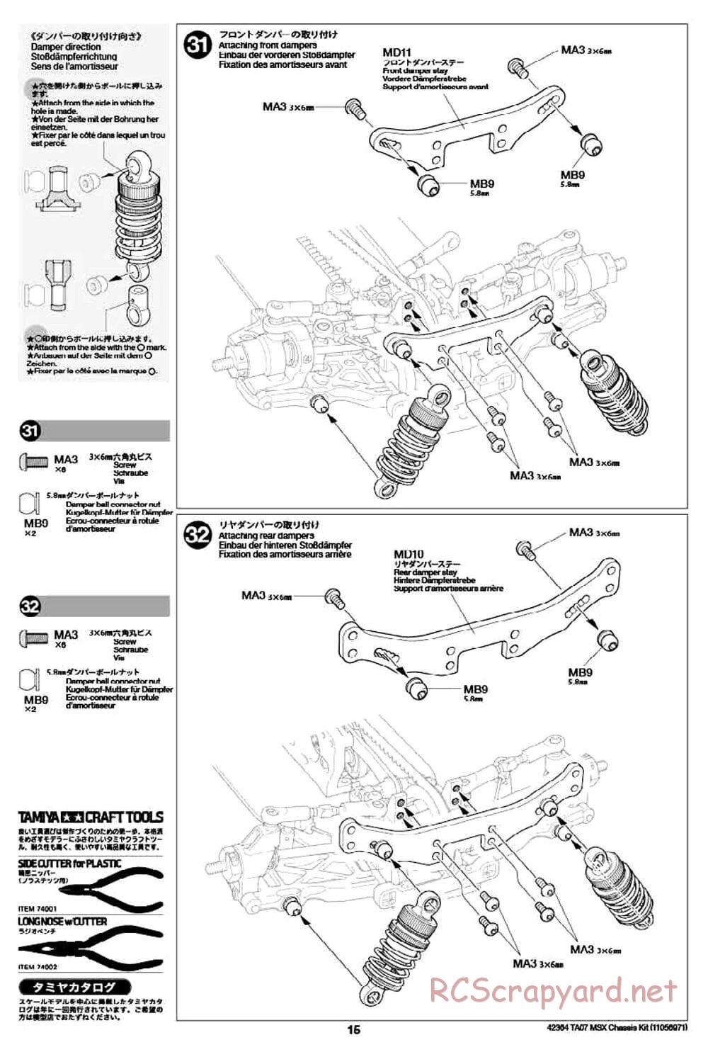 Tamiya - TA07 MSX Chassis - Manual - Page 15
