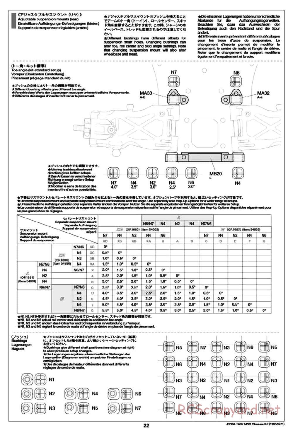 Tamiya - TA07 MSX Chassis - Manual - Page 22