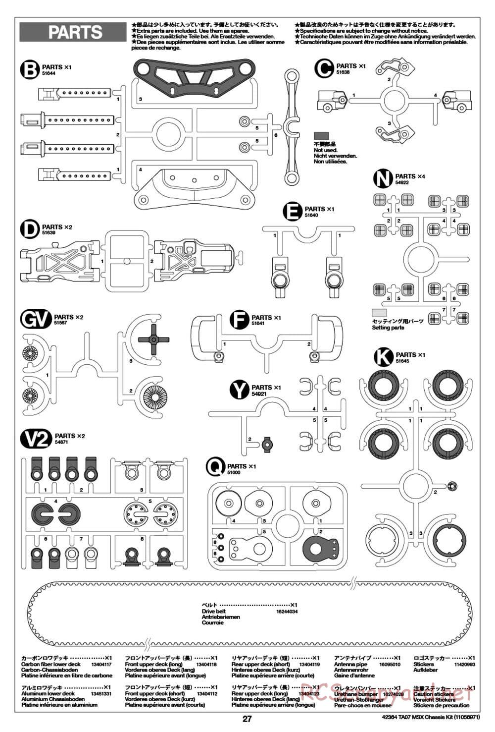 Tamiya - TA07 MSX Chassis - Manual - Page 27