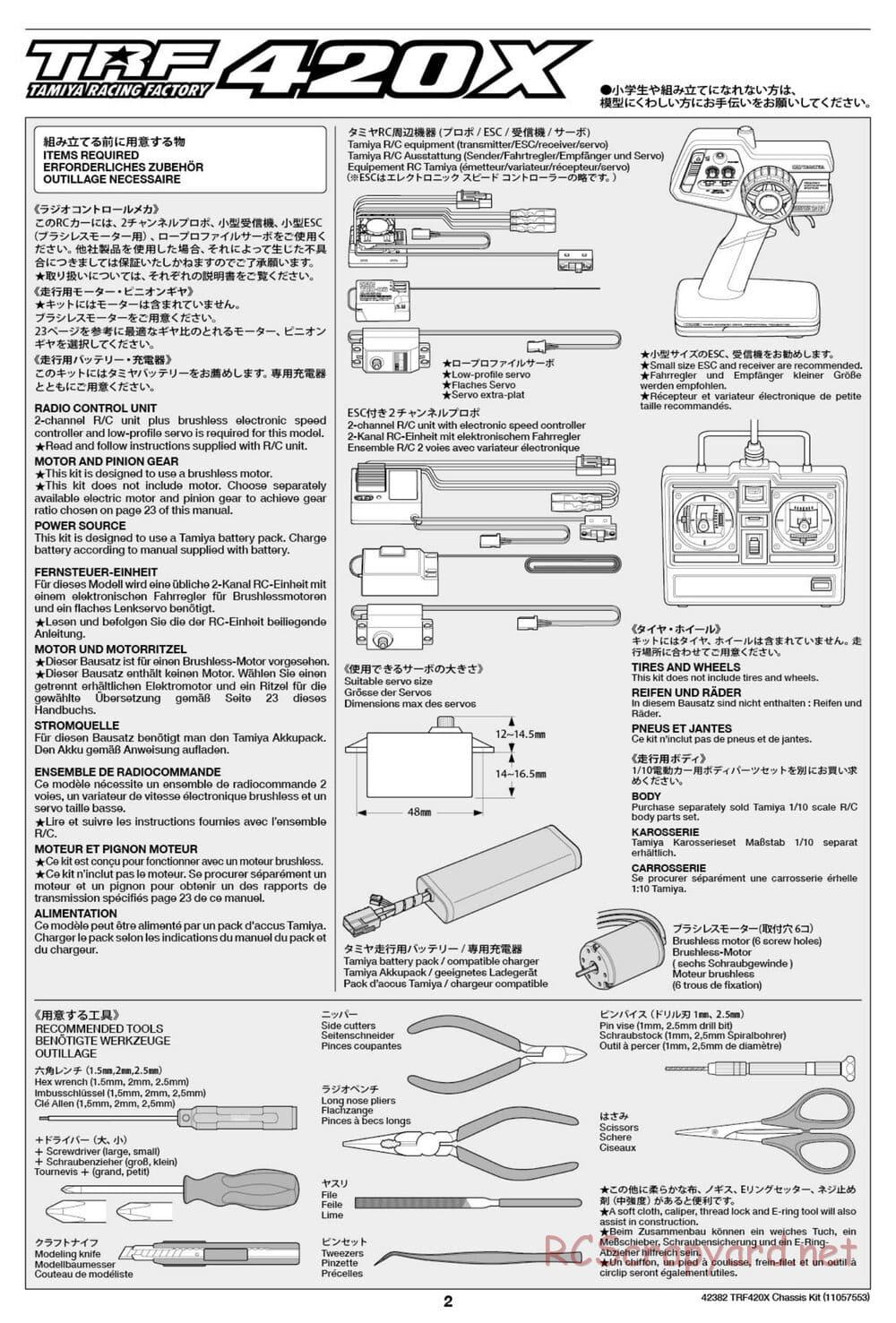 Tamiya - TRF420X Chassis - Manual - Page 2