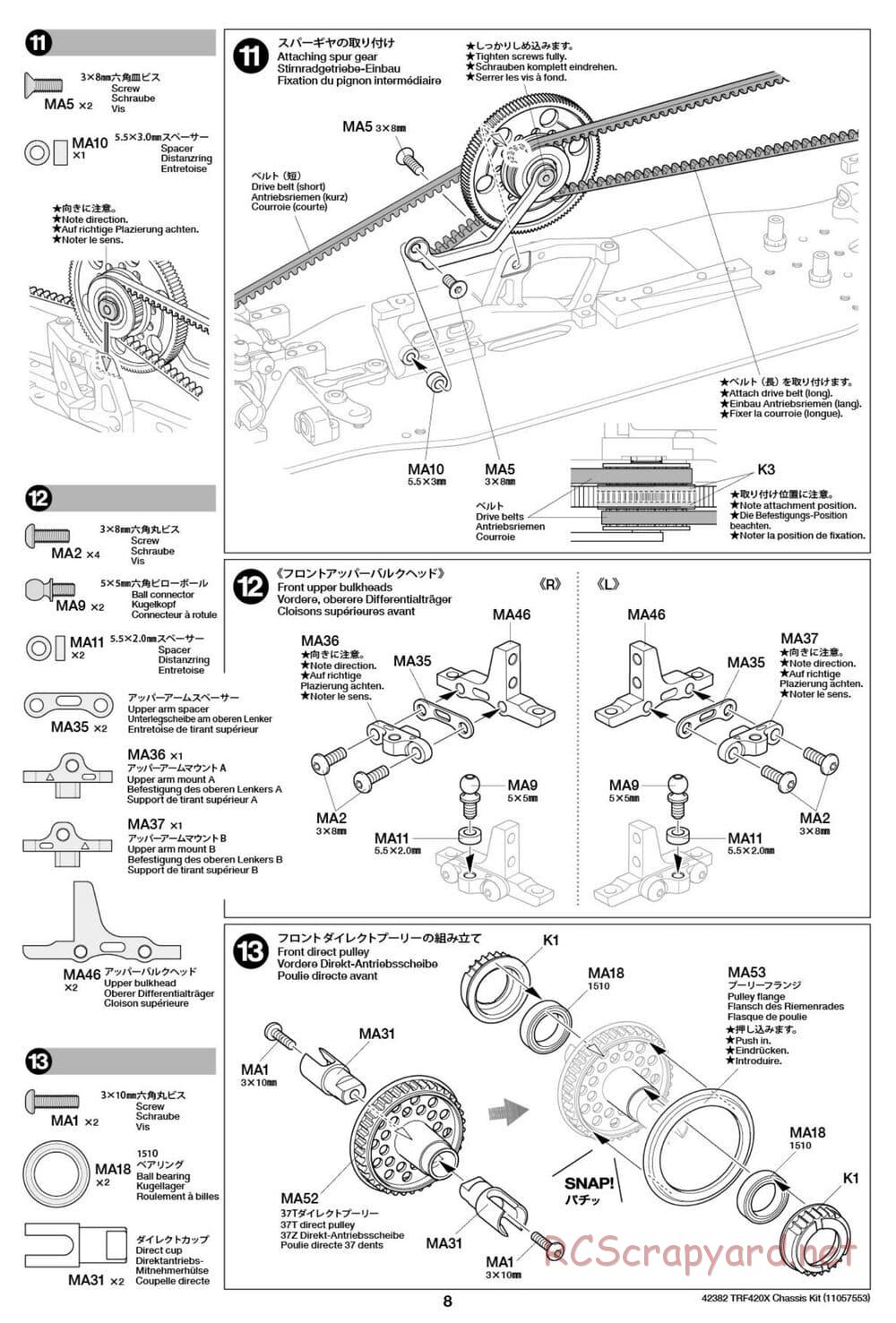 Tamiya - TRF420X Chassis - Manual - Page 8