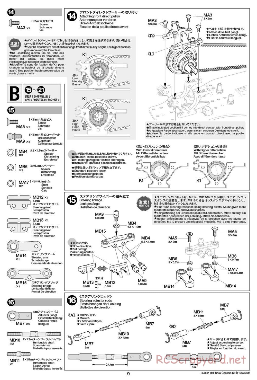 Tamiya - TRF420X Chassis - Manual - Page 9