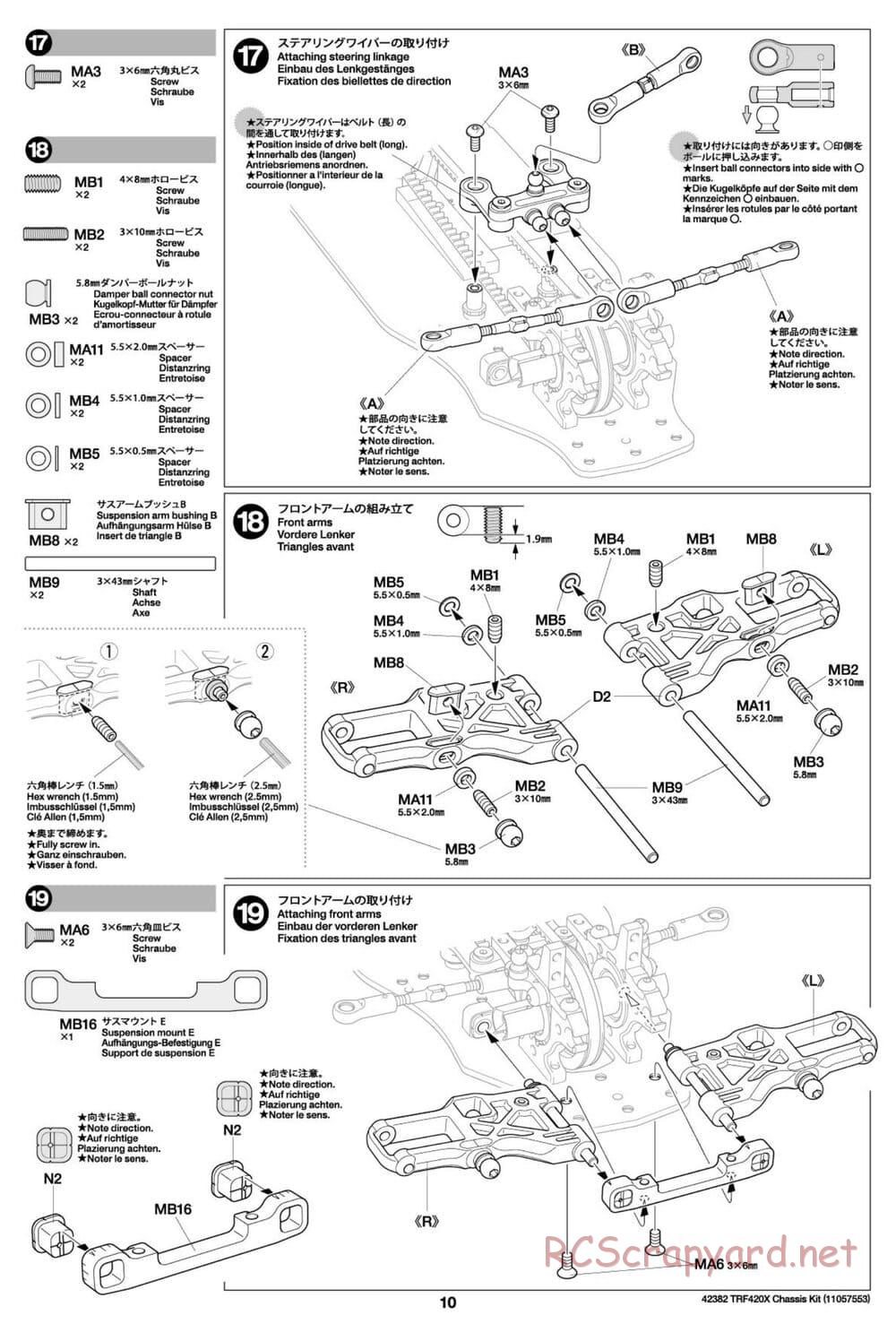 Tamiya - TRF420X Chassis - Manual - Page 10