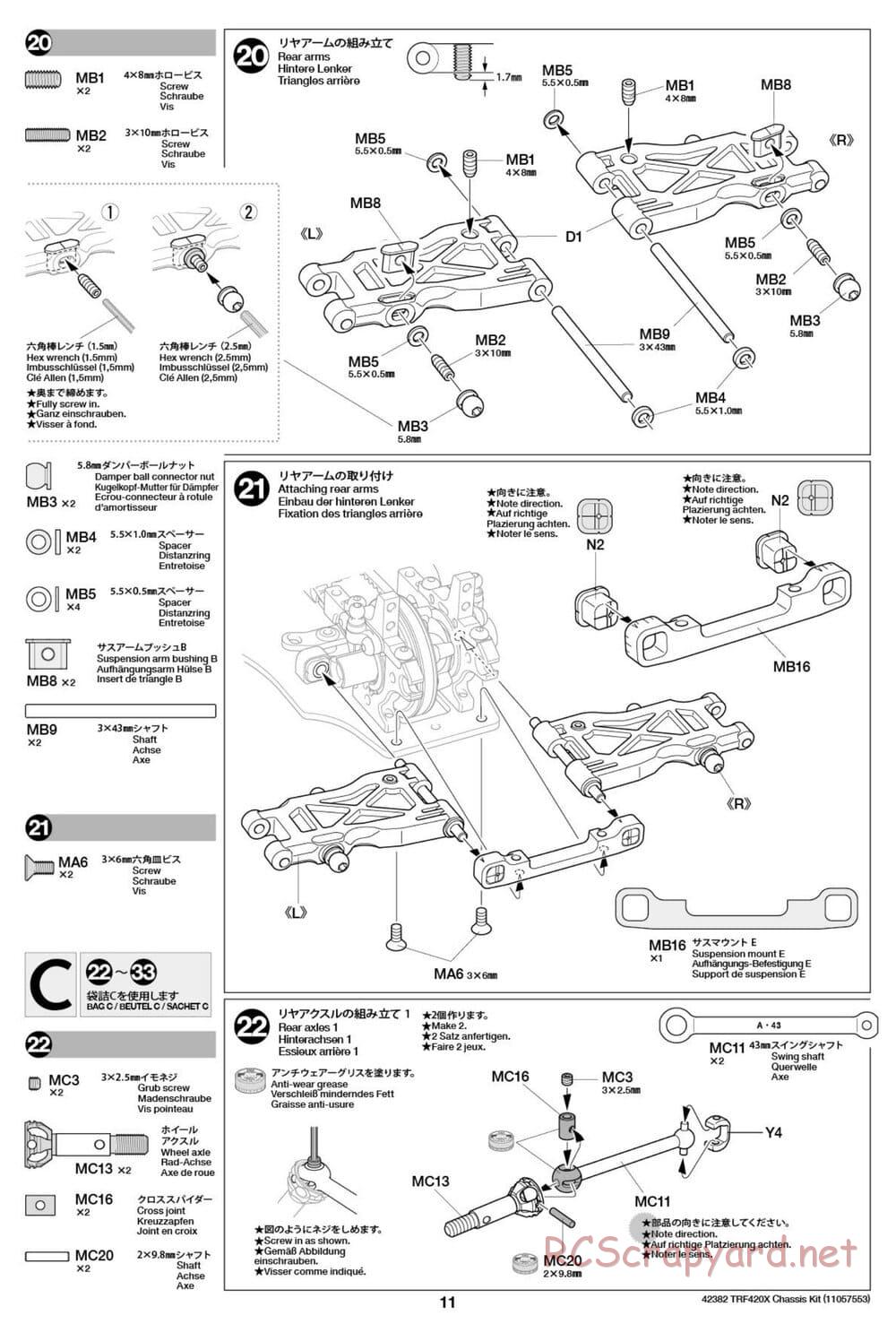 Tamiya - TRF420X Chassis - Manual - Page 11