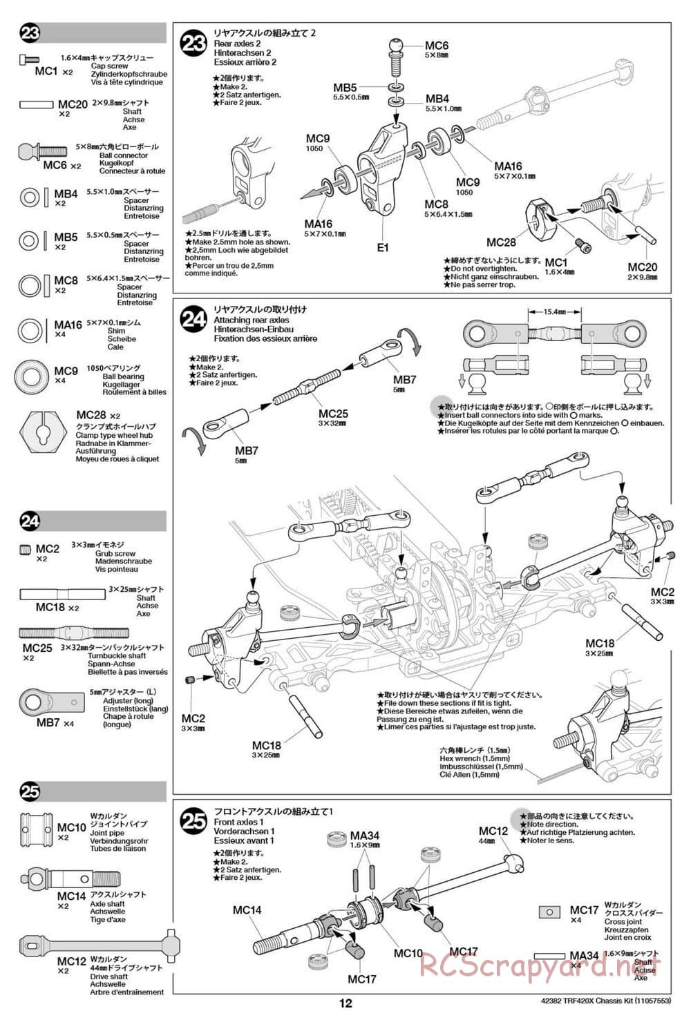 Tamiya - TRF420X Chassis - Manual - Page 12