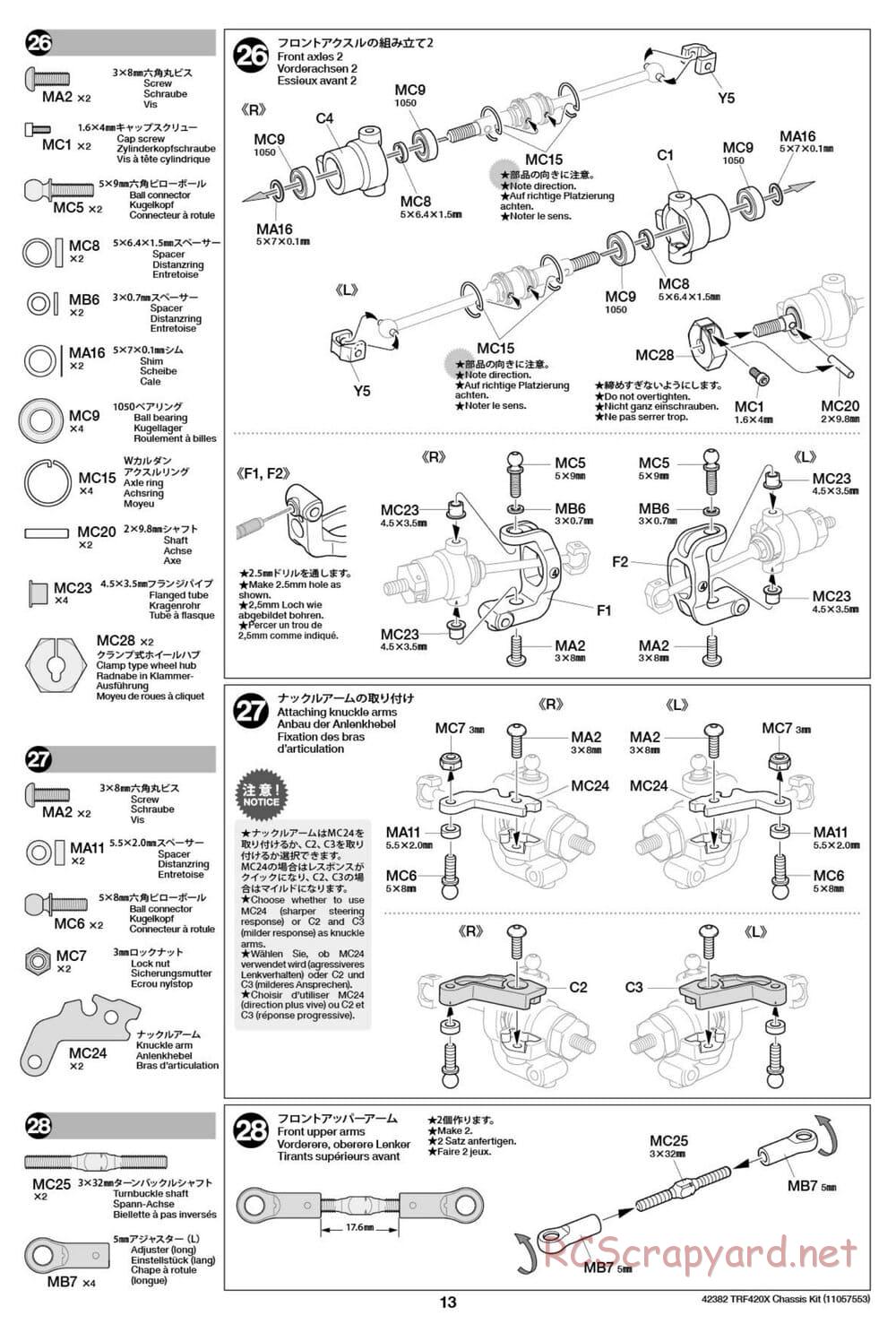 Tamiya - TRF420X Chassis - Manual - Page 13