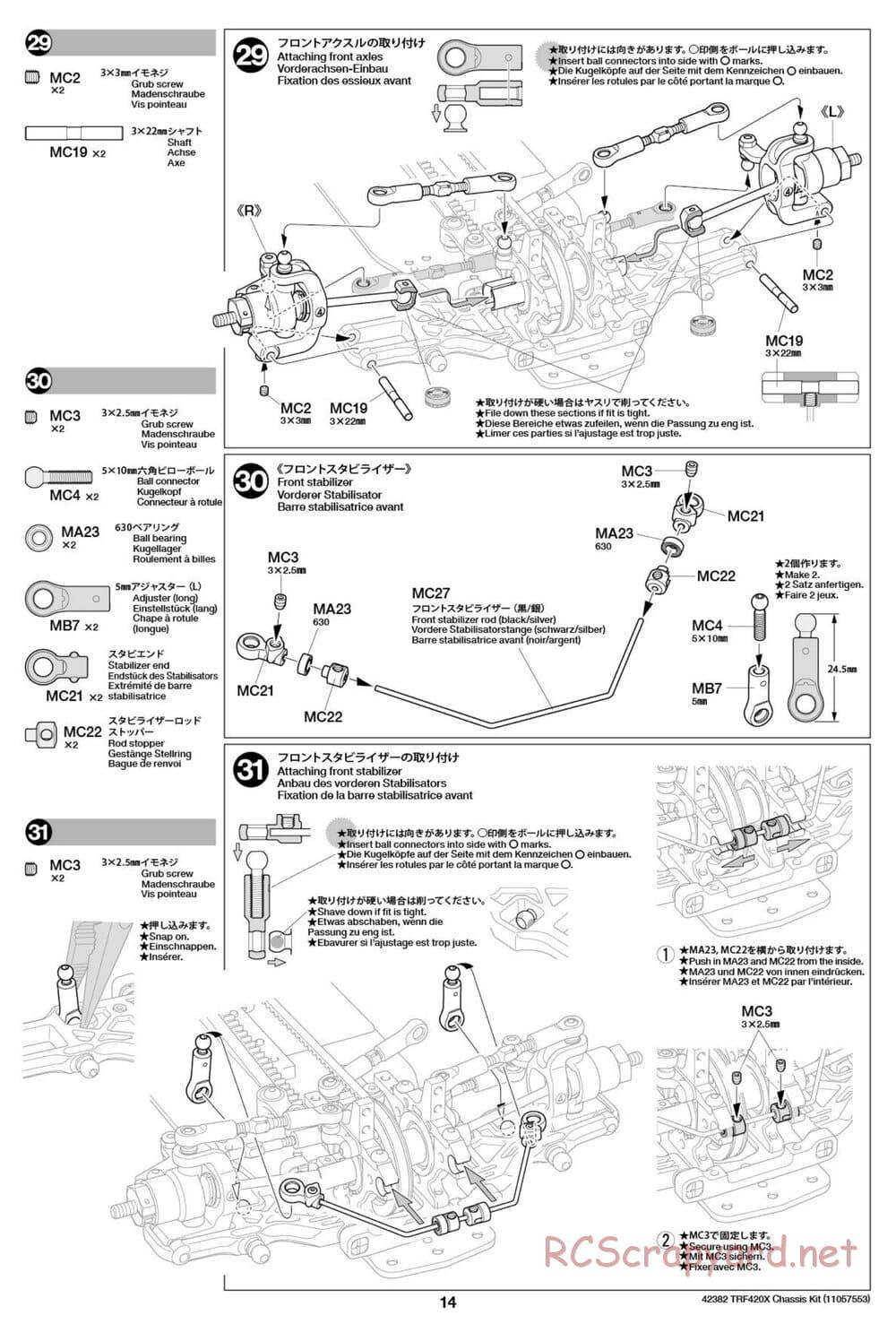 Tamiya - TRF420X Chassis - Manual - Page 14