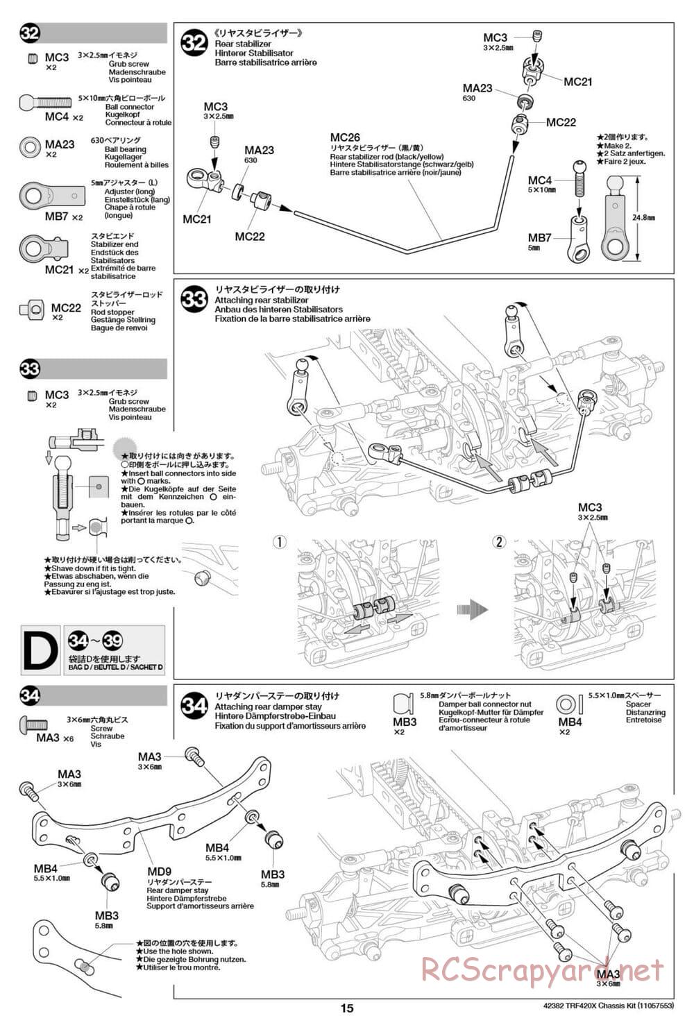 Tamiya - TRF420X Chassis - Manual - Page 15