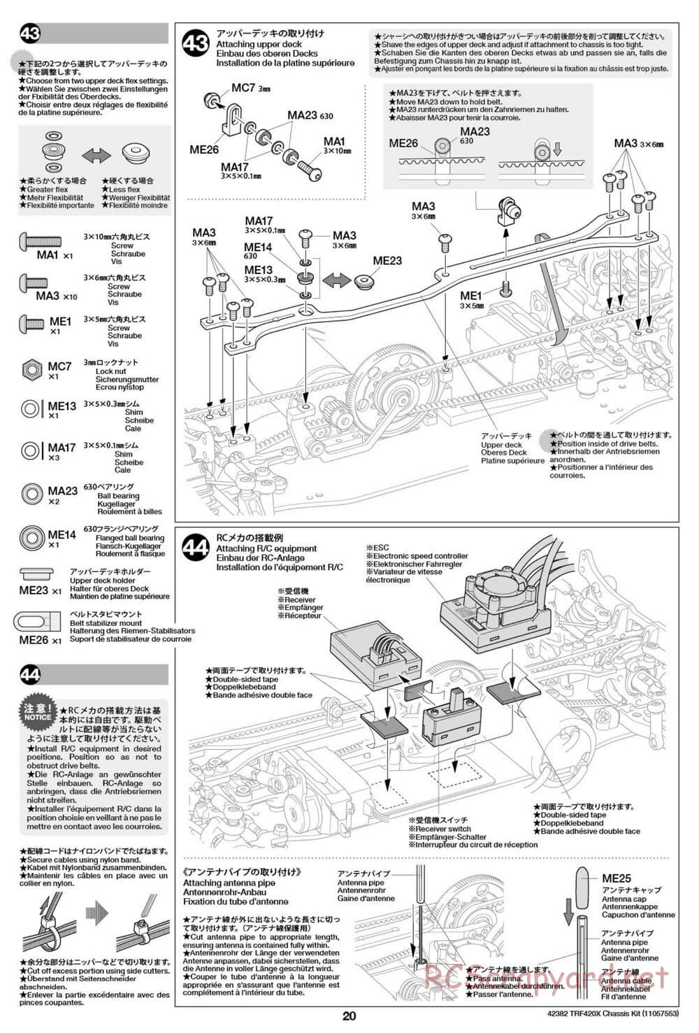Tamiya - TRF420X Chassis - Manual - Page 20