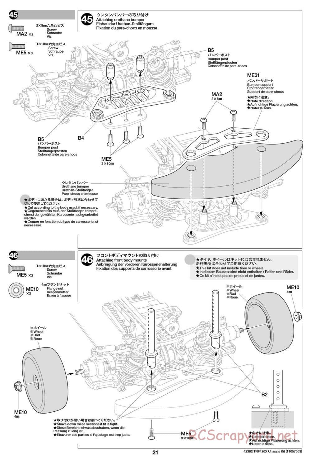 Tamiya - TRF420X Chassis - Manual - Page 21