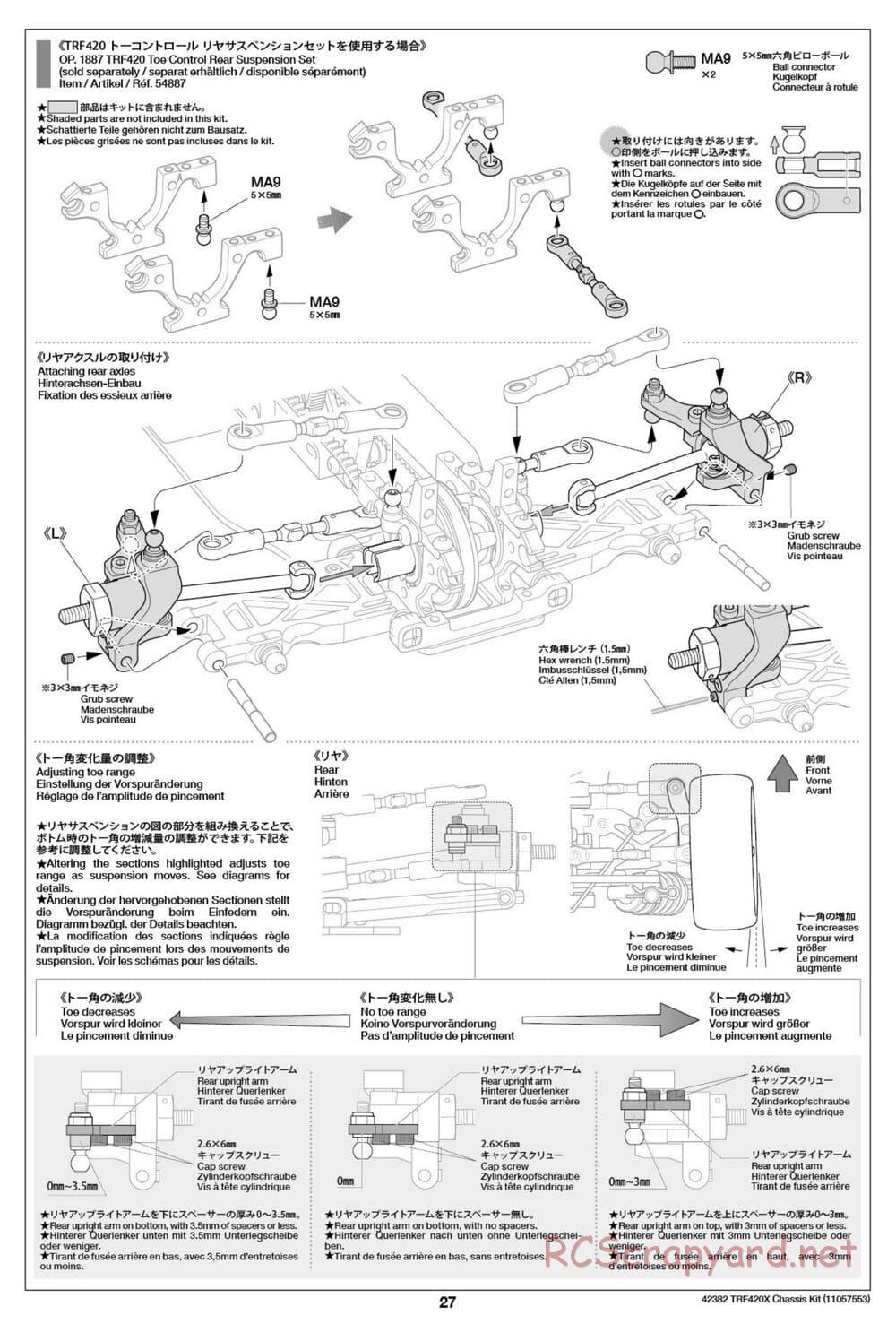 Tamiya - TRF420X Chassis - Manual - Page 27