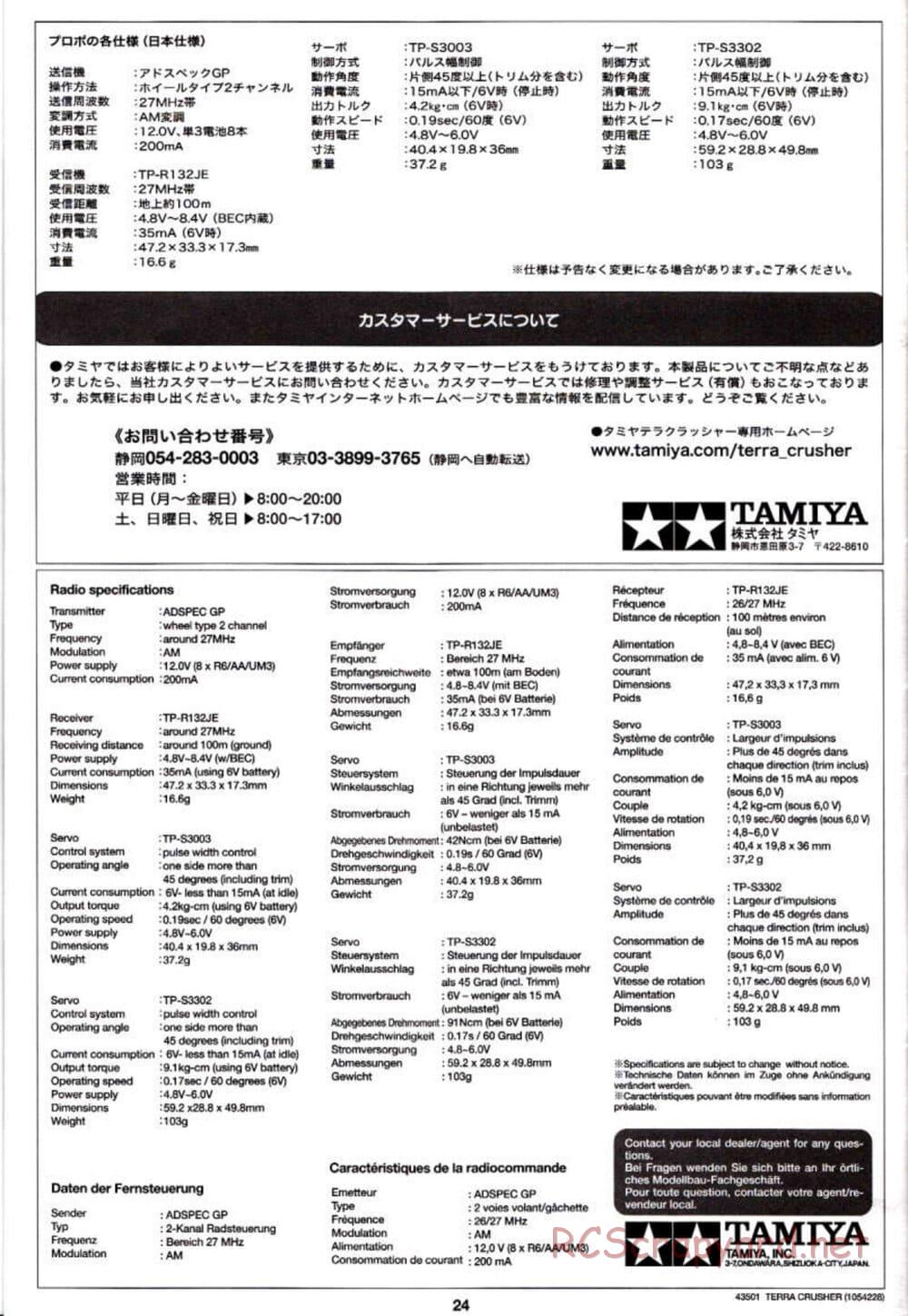 Tamiya - Terra Crusher - TGM-02 Chassis - Manual - Page 24