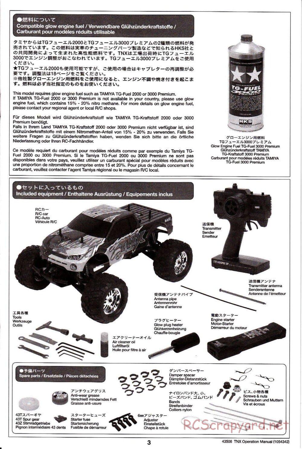 Tamiya - TNX - Operating Manual - Page 3