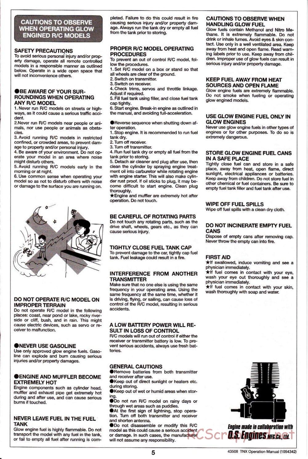 Tamiya - TNX - Operating Manual - Page 5