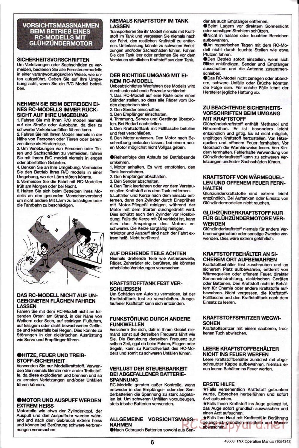 Tamiya - TNX - Operating Manual - Page 6