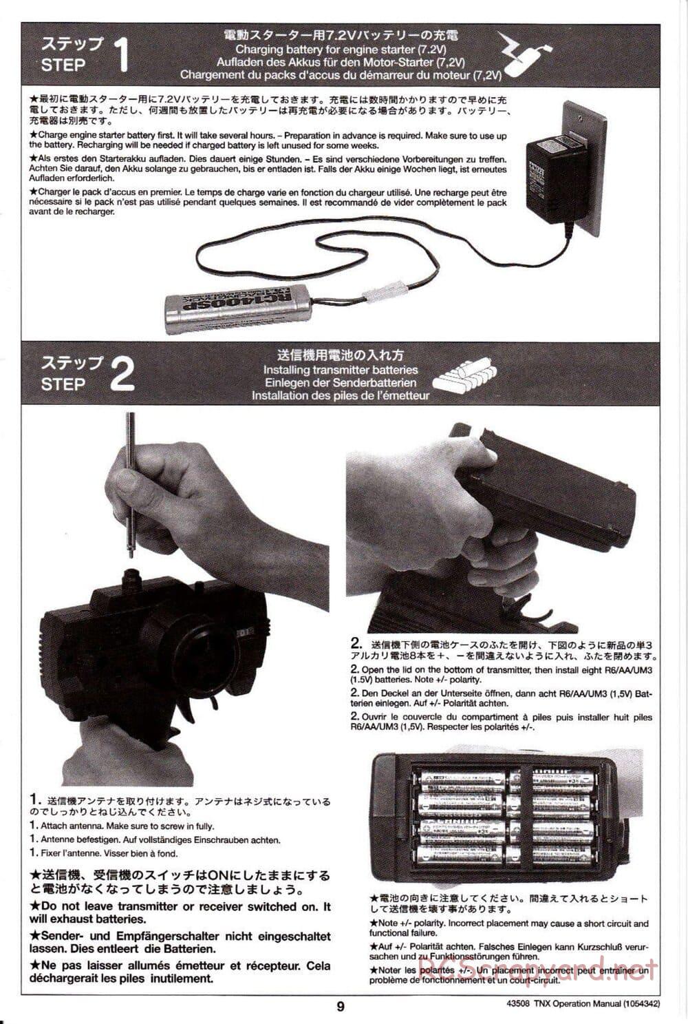 Tamiya - TNX - Operating Manual - Page 9