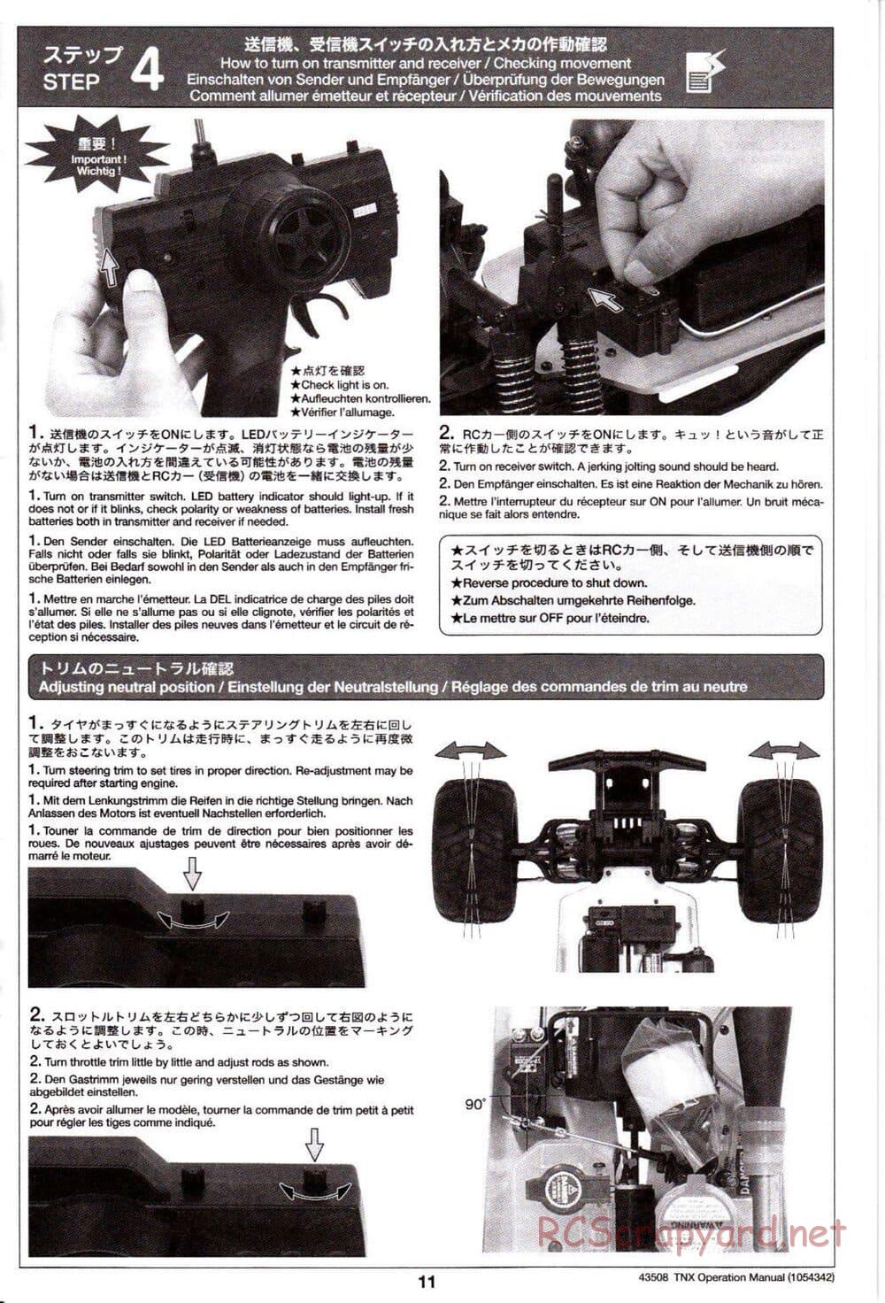 Tamiya - TNX - Operating Manual - Page 11