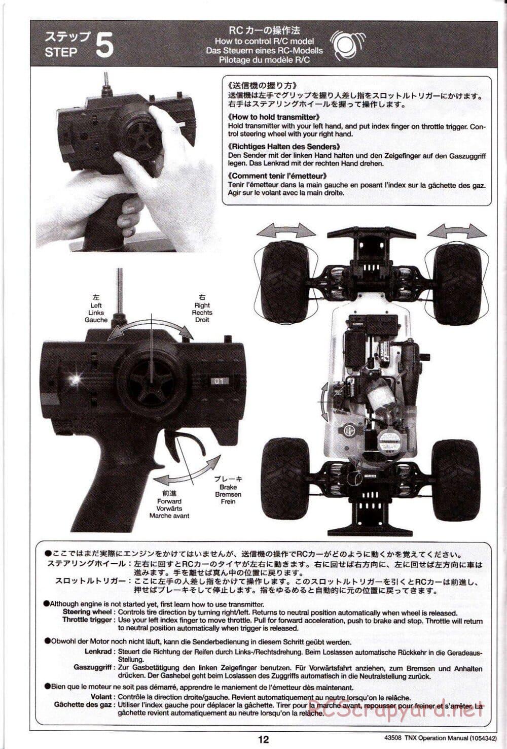 Tamiya - TNX - Operating Manual - Page 12