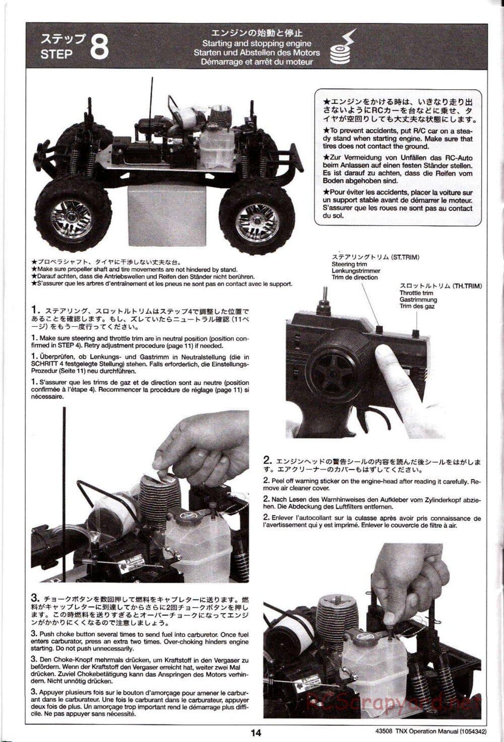 Tamiya - TNX - Operating Manual - Page 14