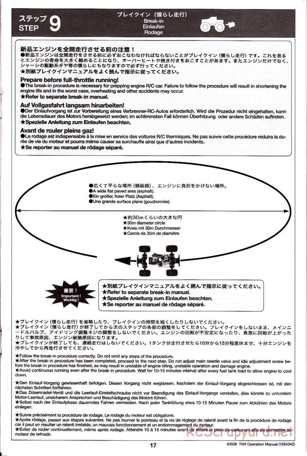 Tamiya - TNX - Operating Manual - Page 17