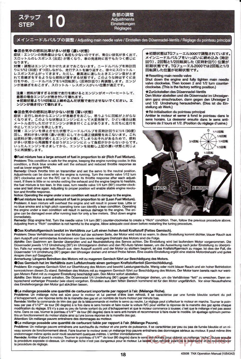 Tamiya - TNX - Operating Manual - Page 18