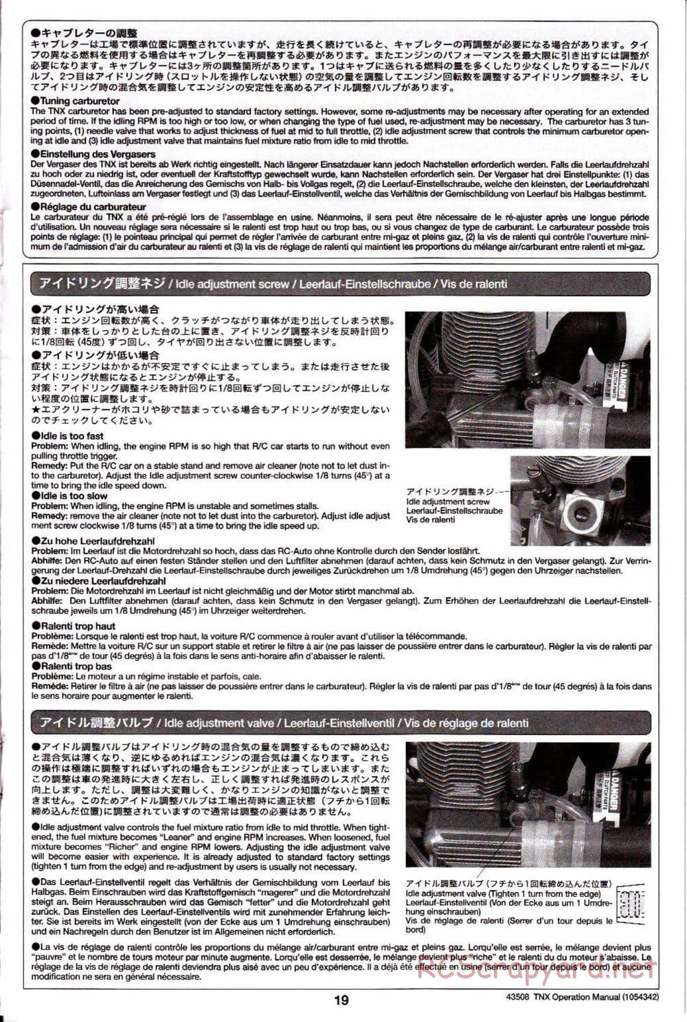 Tamiya - TNX - Operating Manual - Page 19