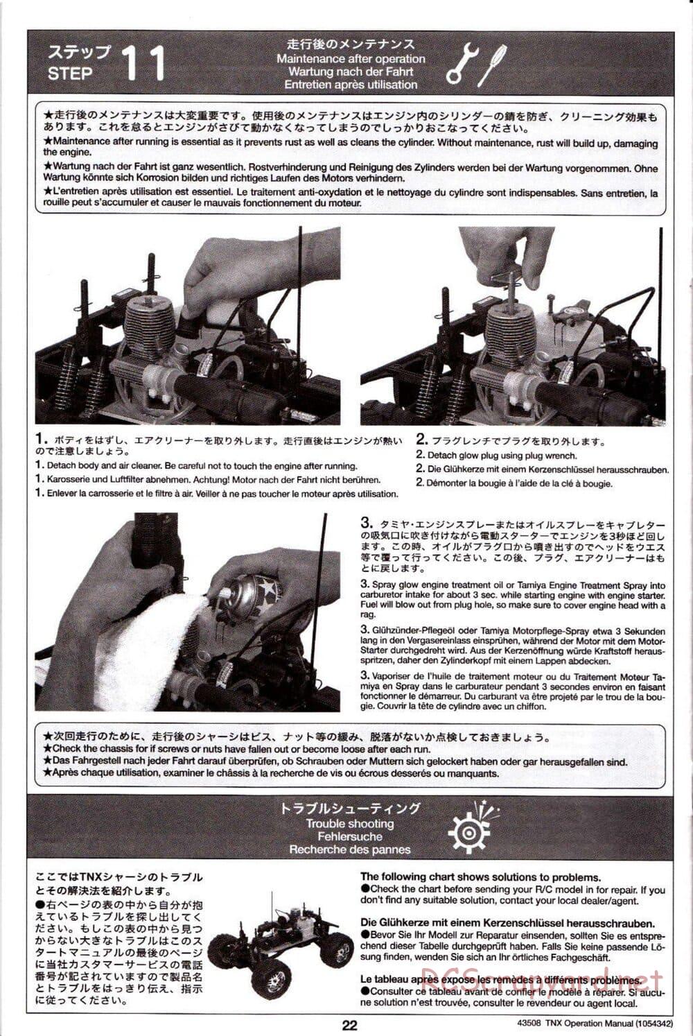 Tamiya - TNX - Operating Manual - Page 22