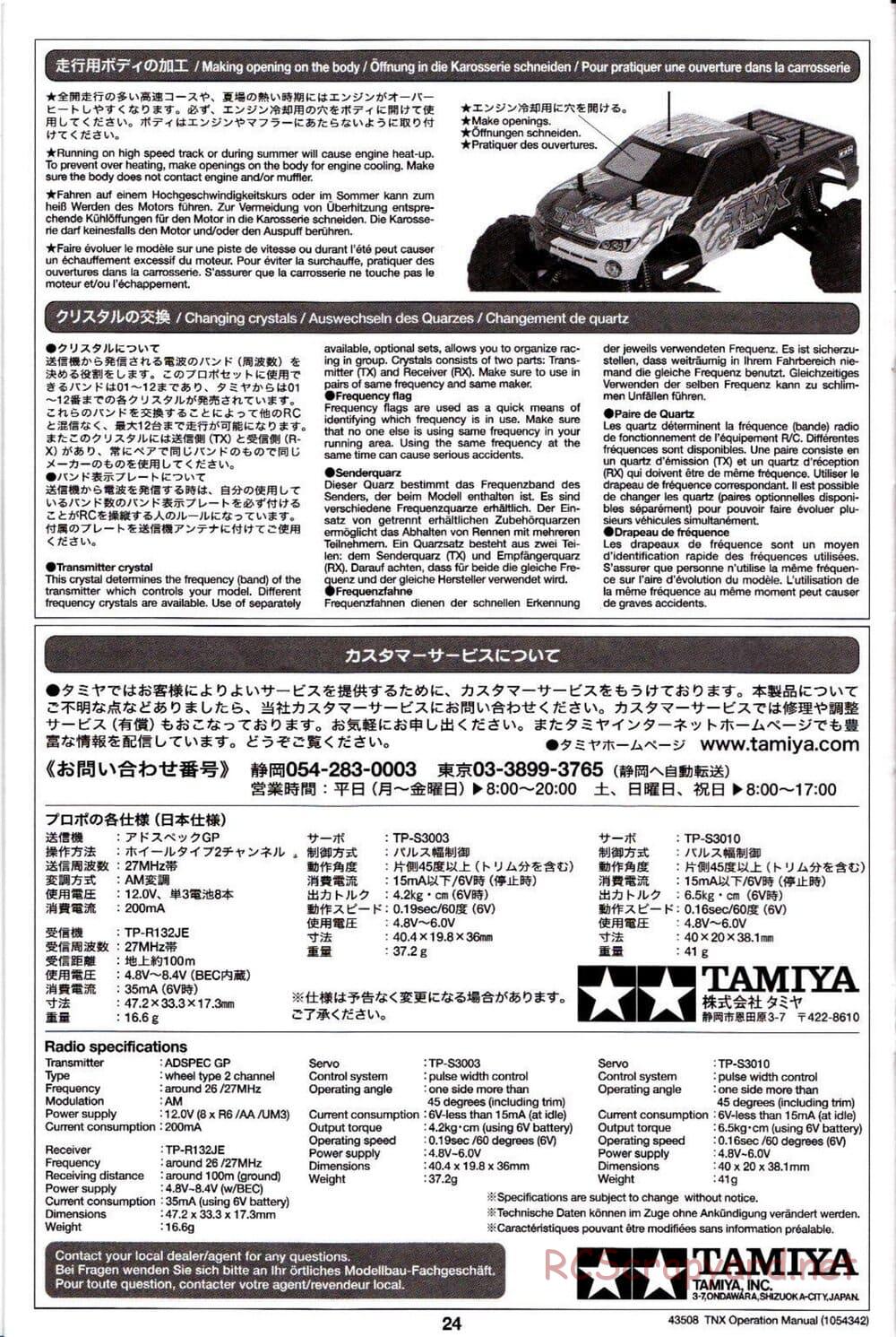 Tamiya - TNX - Operating Manual - Page 24