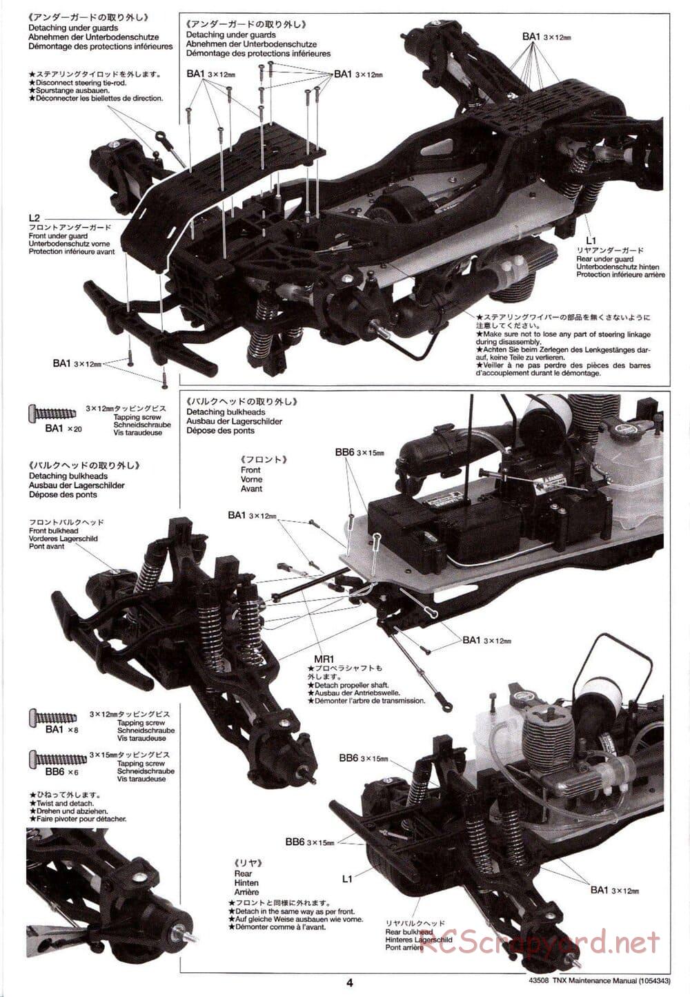 Tamiya - TNX - Maintenance Manual - Page 4