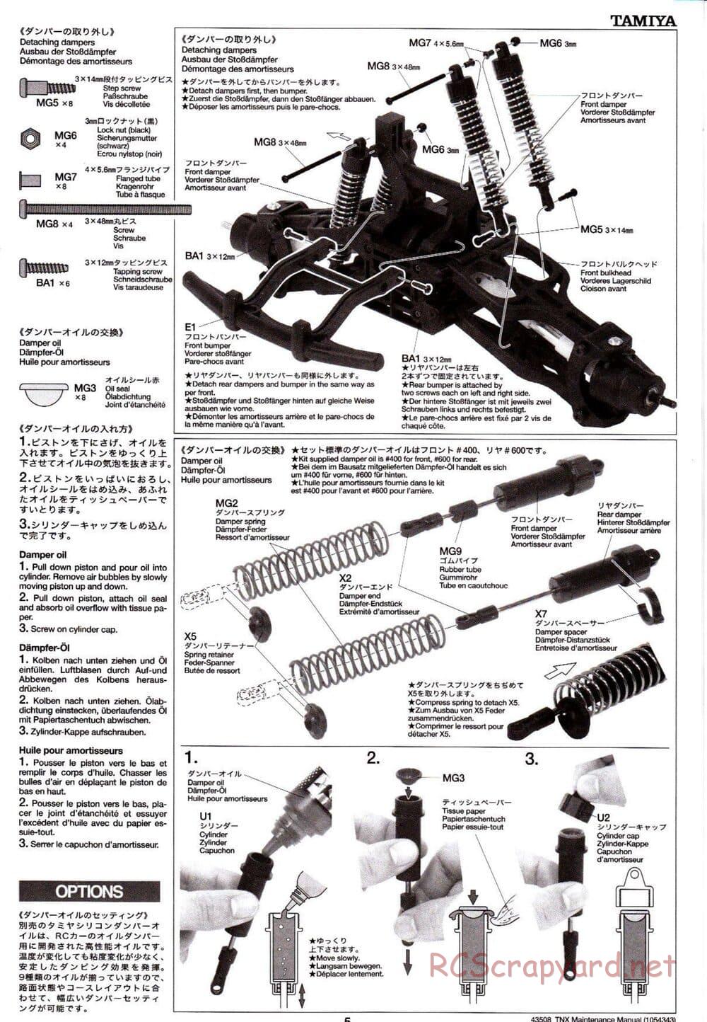 Tamiya - TNX - Maintenance Manual - Page 5