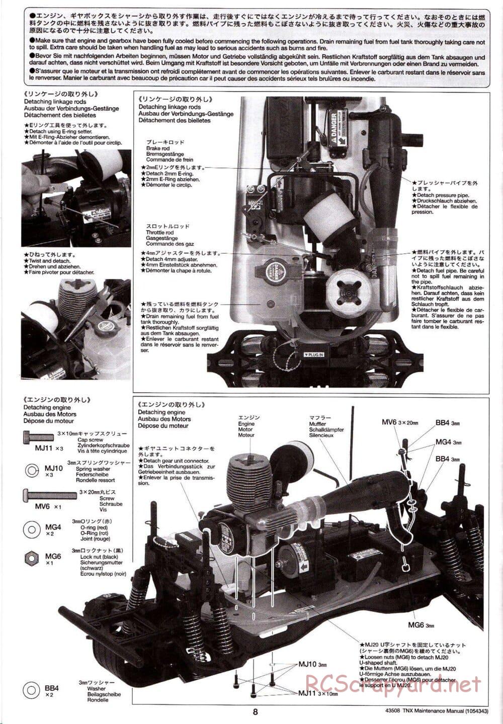 Tamiya - TNX - Maintenance Manual - Page 8