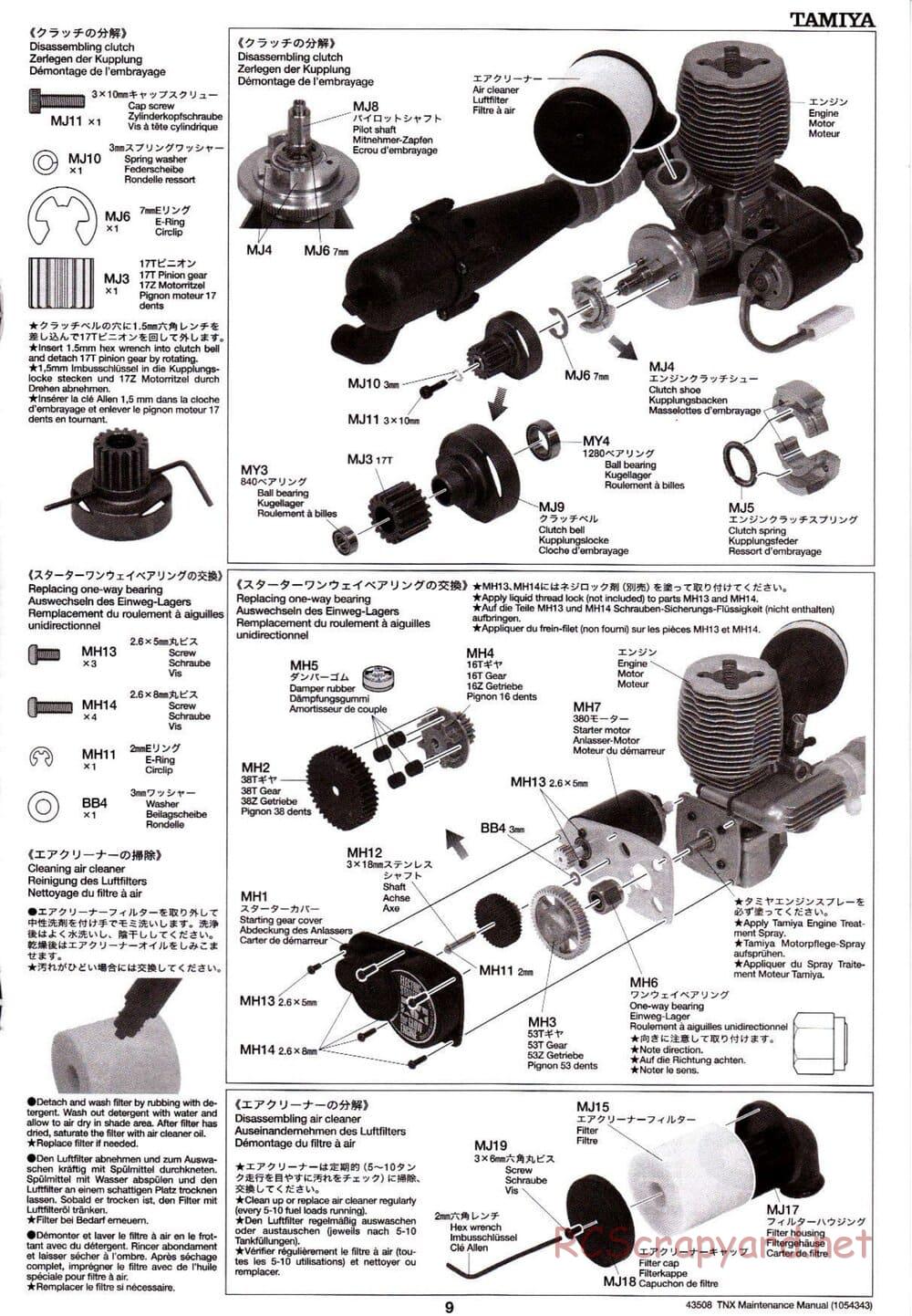 Tamiya - TNX - Maintenance Manual - Page 9