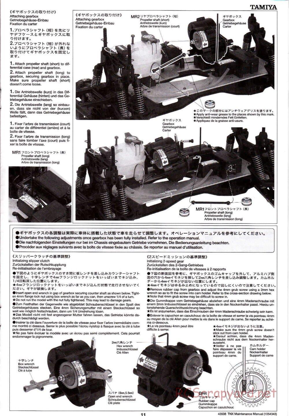 Tamiya - TNX - Maintenance Manual - Page 11