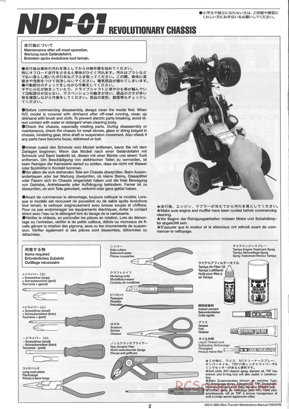 Tamiya - Nitro Thunder - NDF-01 Chassis - Manual - Page 2