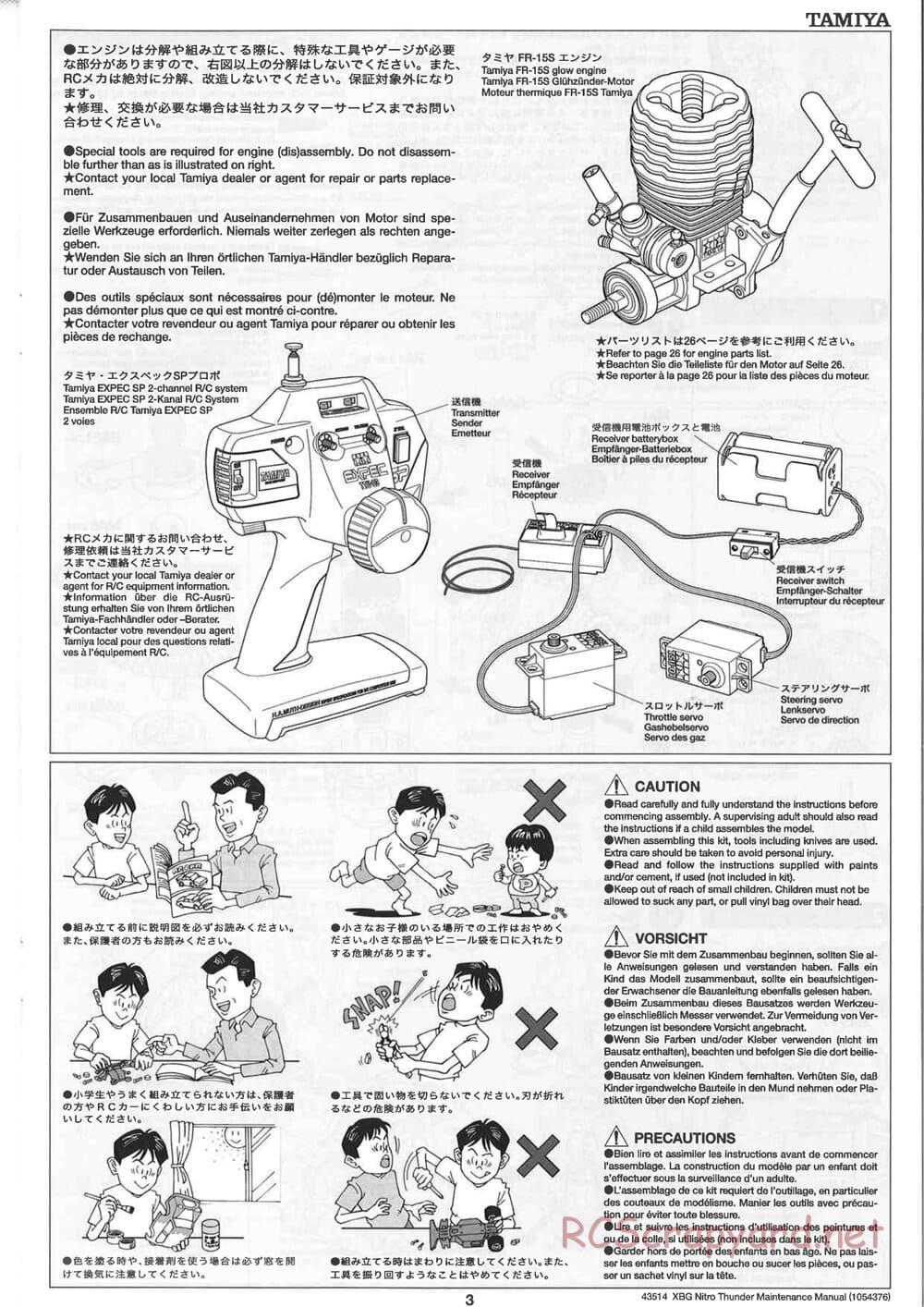Tamiya - Nitro Thunder - NDF-01 Chassis - Manual - Page 3