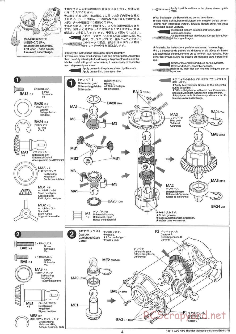 Tamiya - Nitro Thunder - NDF-01 Chassis - Manual - Page 4
