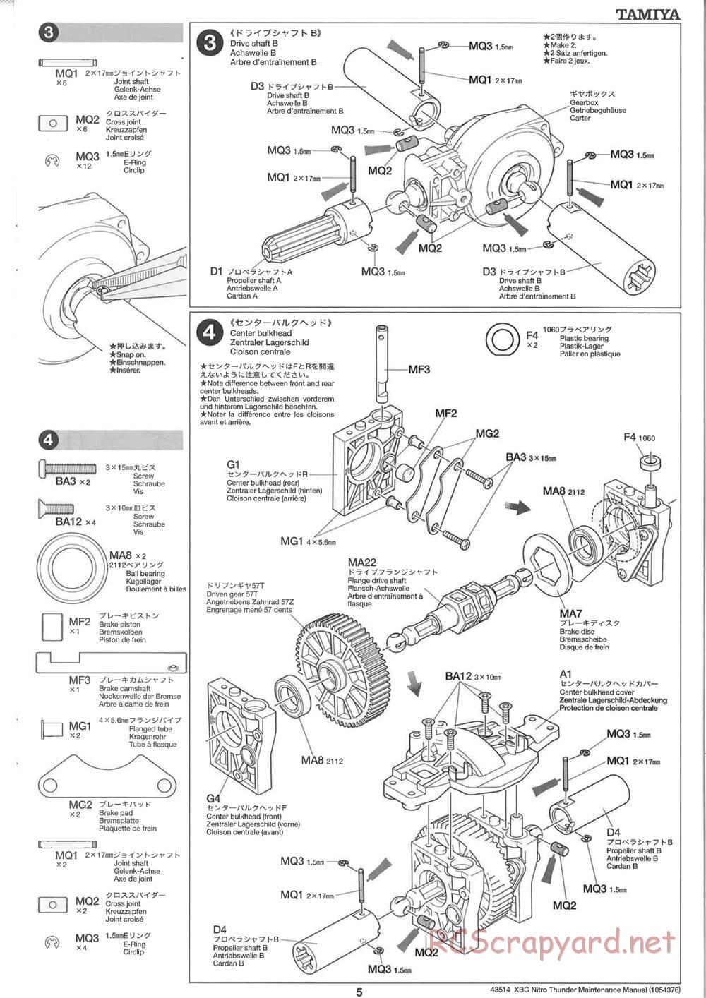 Tamiya - Nitro Thunder - NDF-01 Chassis - Manual - Page 5