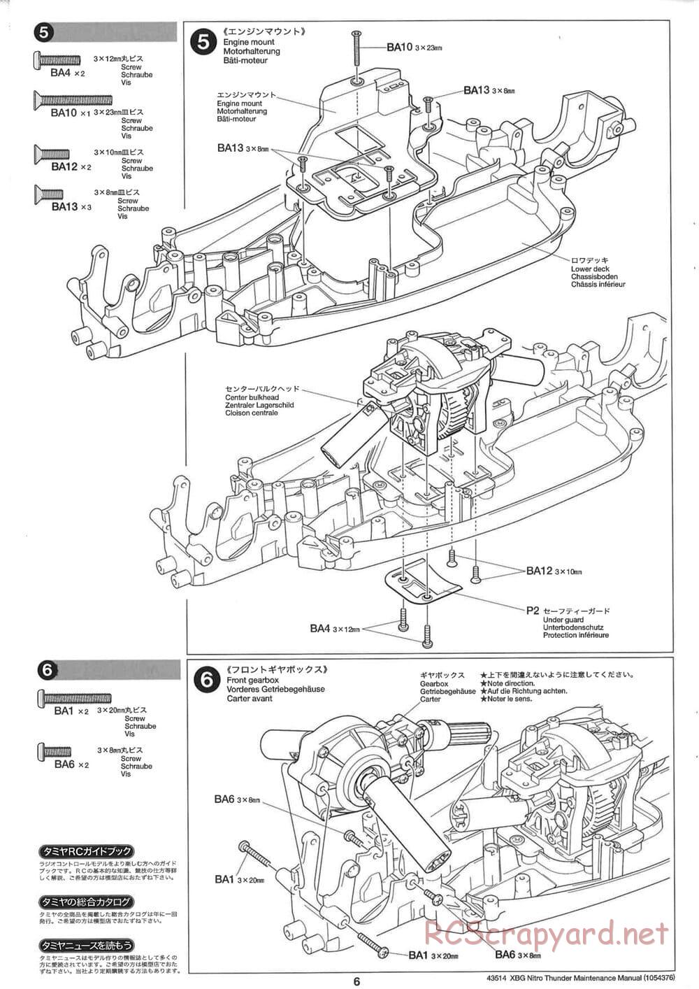 Tamiya - Nitro Thunder - NDF-01 Chassis - Manual - Page 6