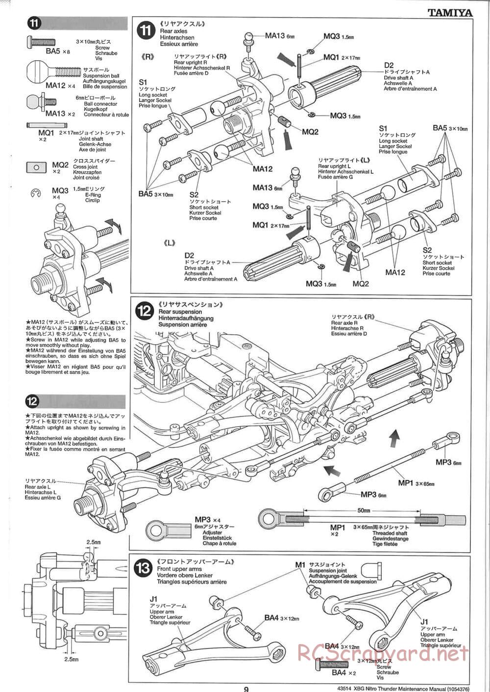 Tamiya - Nitro Thunder - NDF-01 Chassis - Manual - Page 9